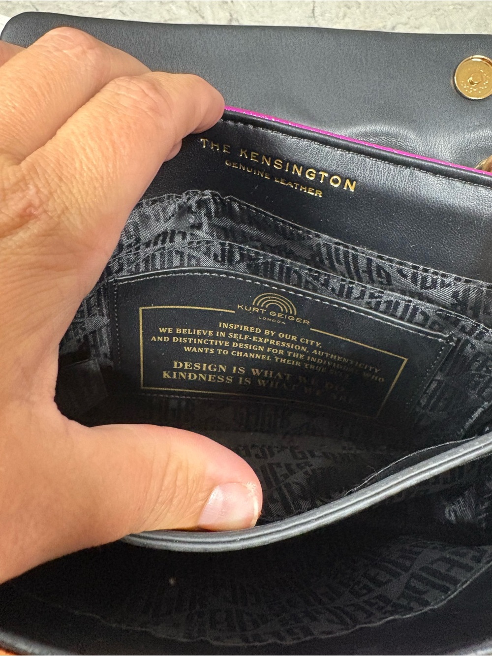 Kurt Geiger London Metallic Rainbow Quilted Leather Kensington Shoulder Bag - Picture 6 of 7